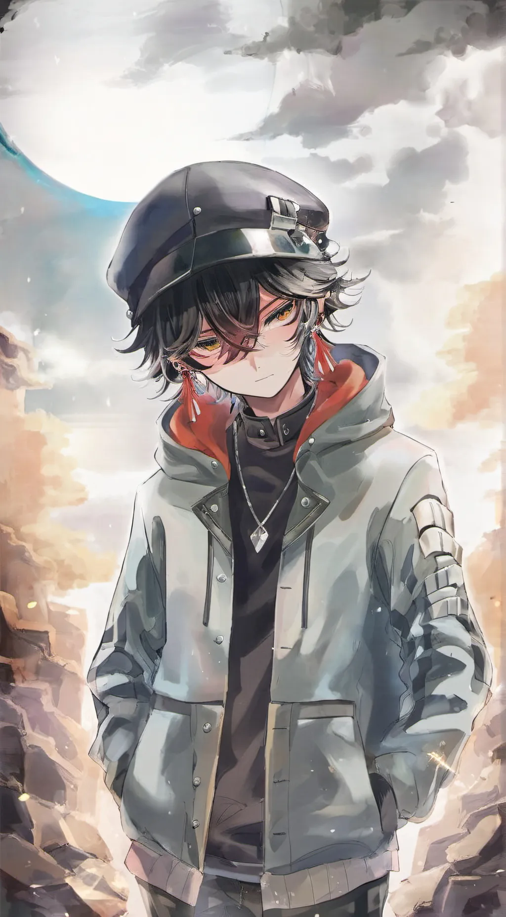 ai character: Moon background