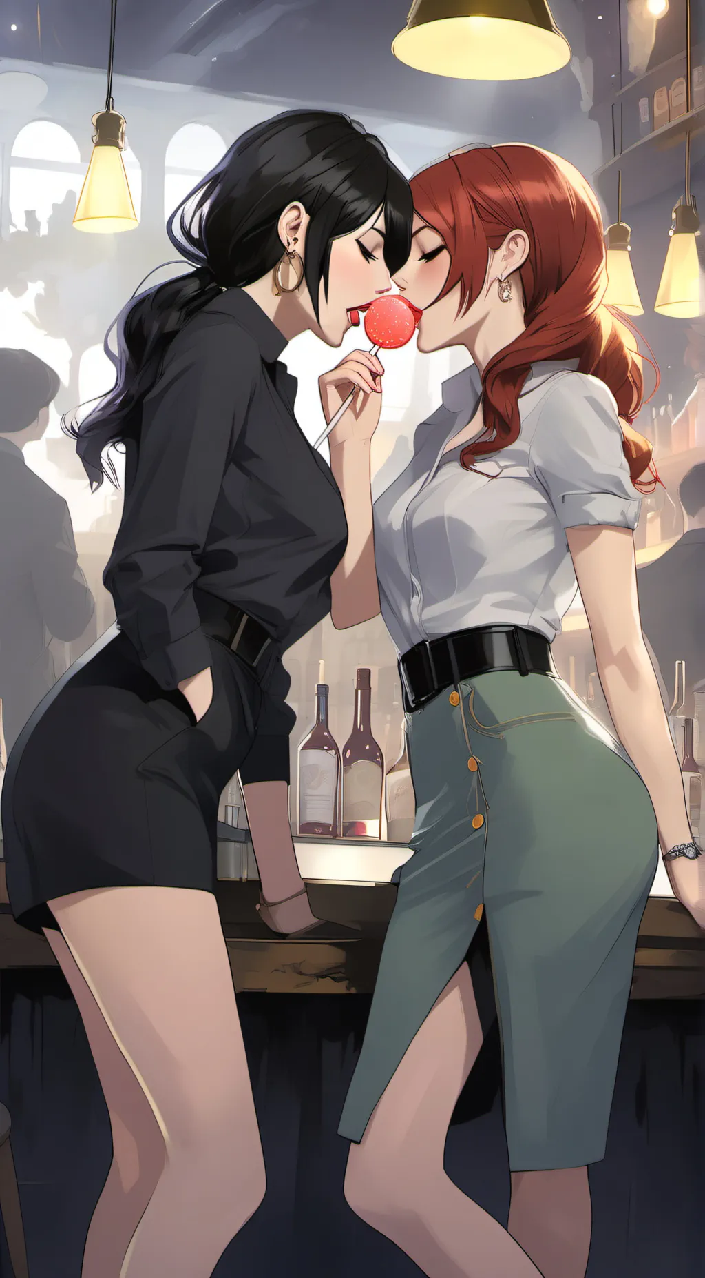 ai character: bar girls background