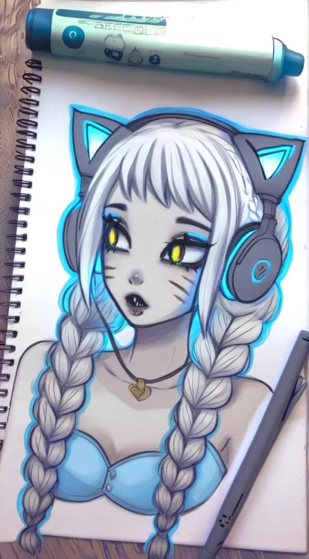 ai character: Blue background