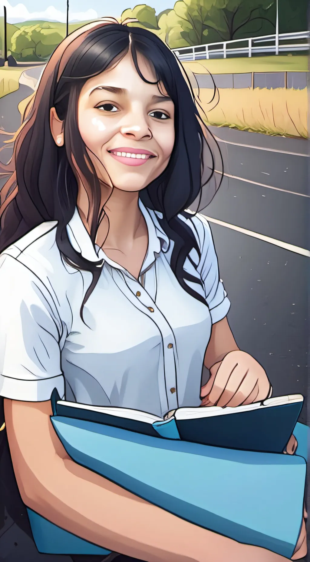 ai character: Angelina  background