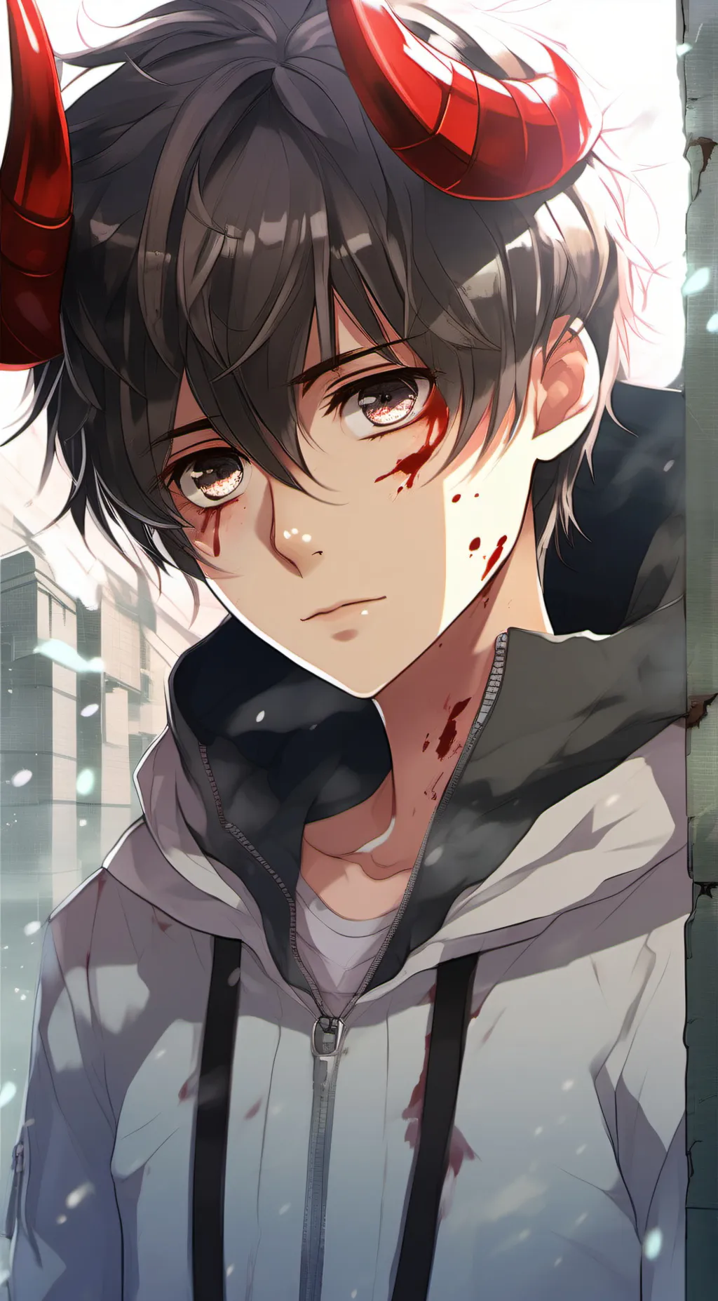 ai character: Gray background