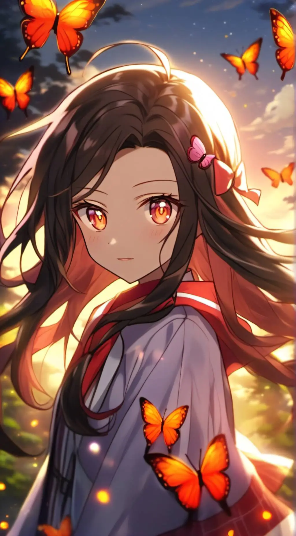 ai character: nezuko ❤️ background