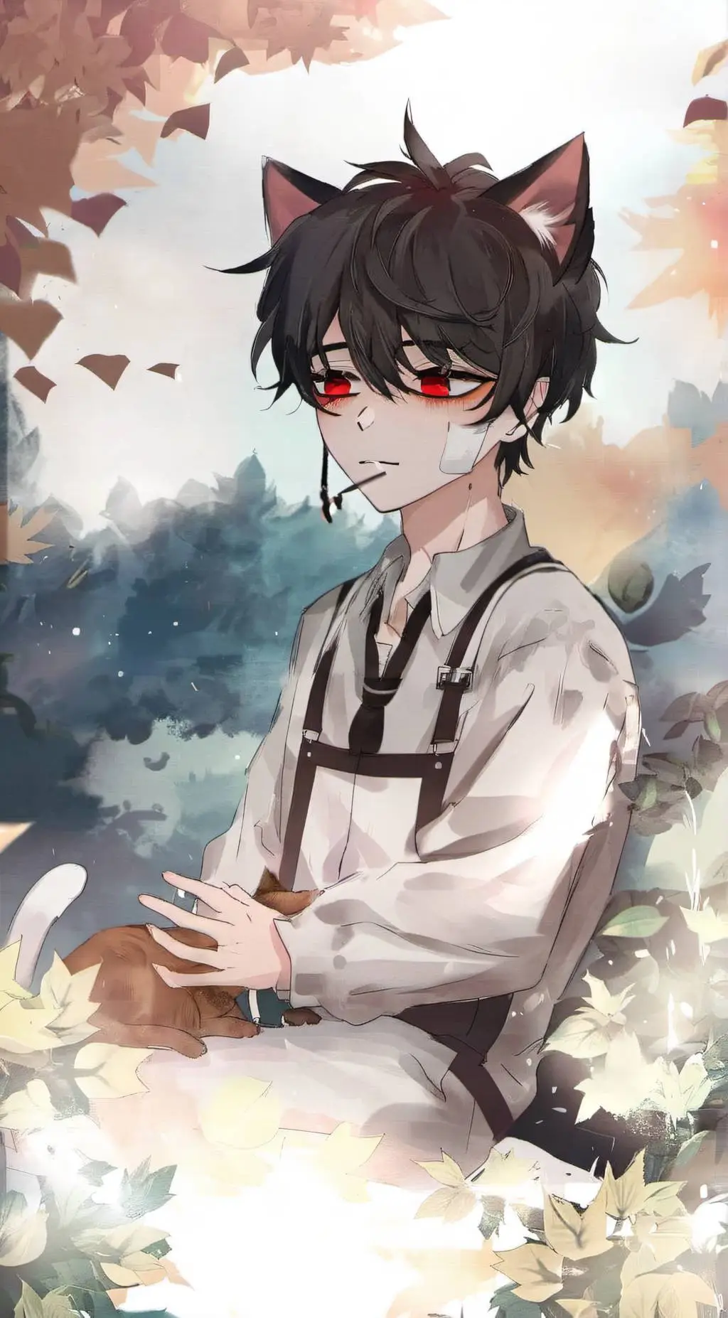 ai character: Alex cat boy background