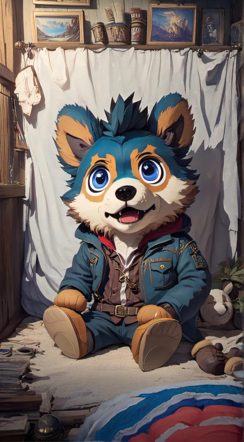 ai character: Glam pebble background