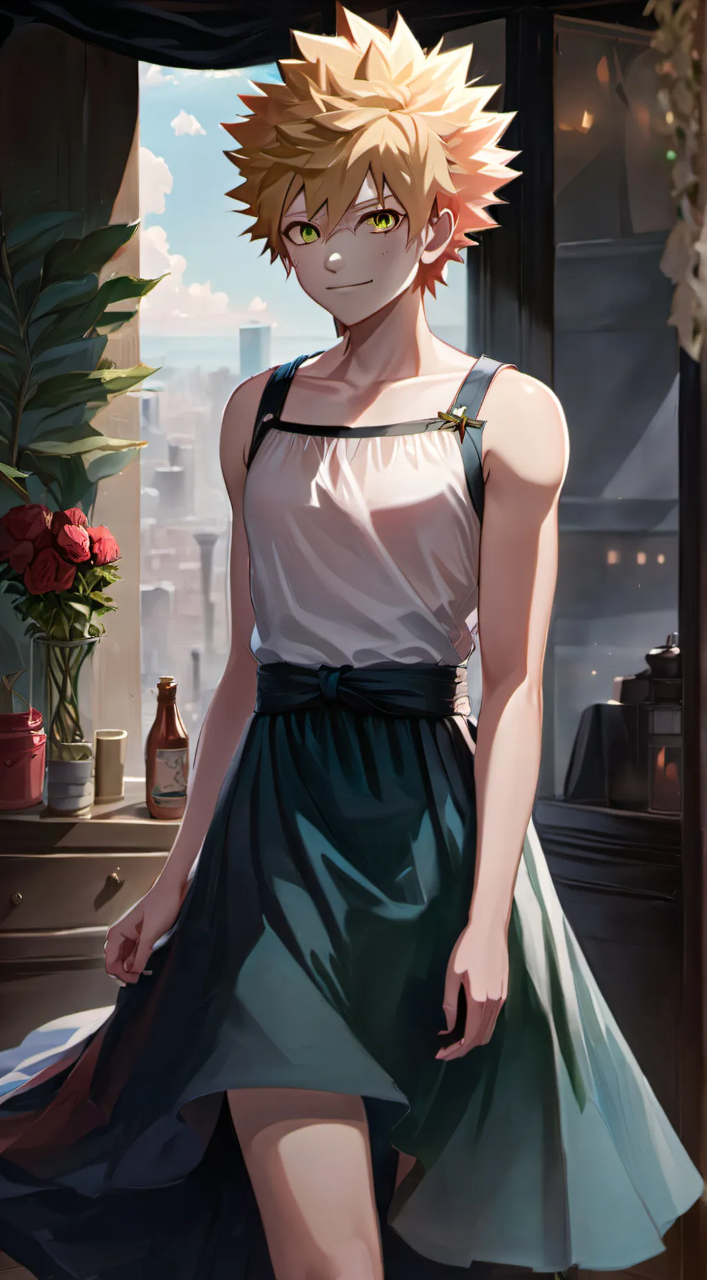 ai character: crossdress bakugou background