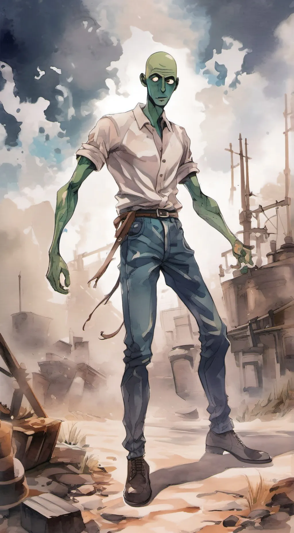 ai character: salad fingers background