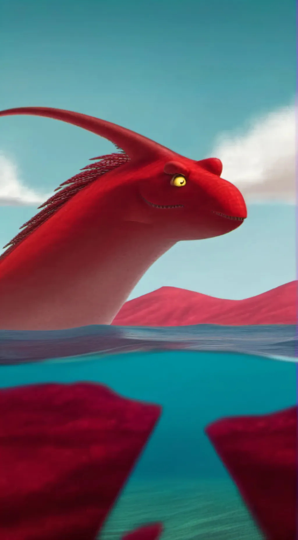 ai character: Red background