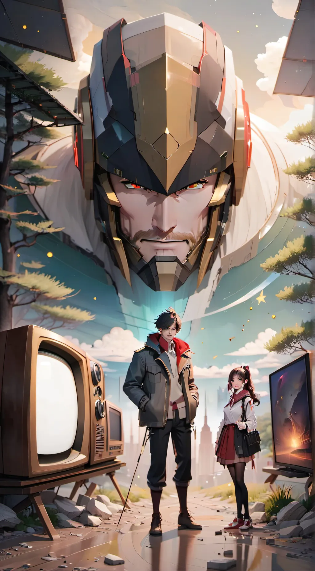 ai character: TV crew background