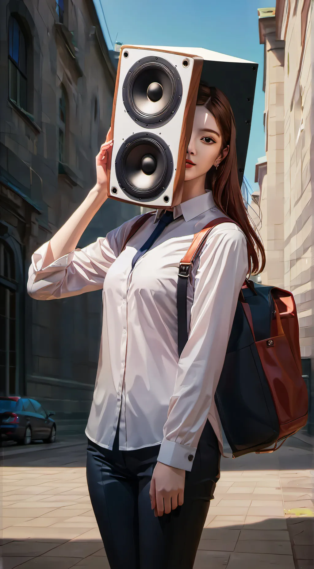 ai character: speakerwoman crew background