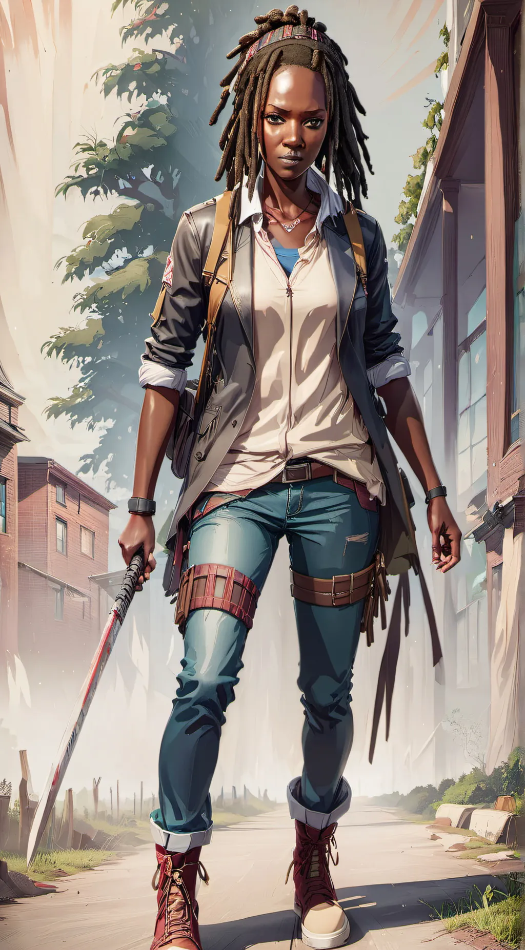 ai character: Michonne  background