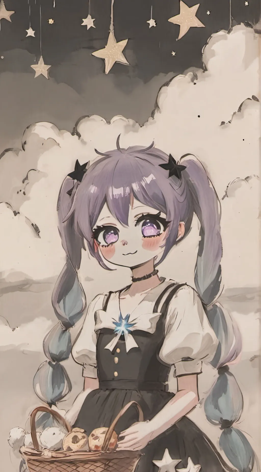 ai character: luna moon background