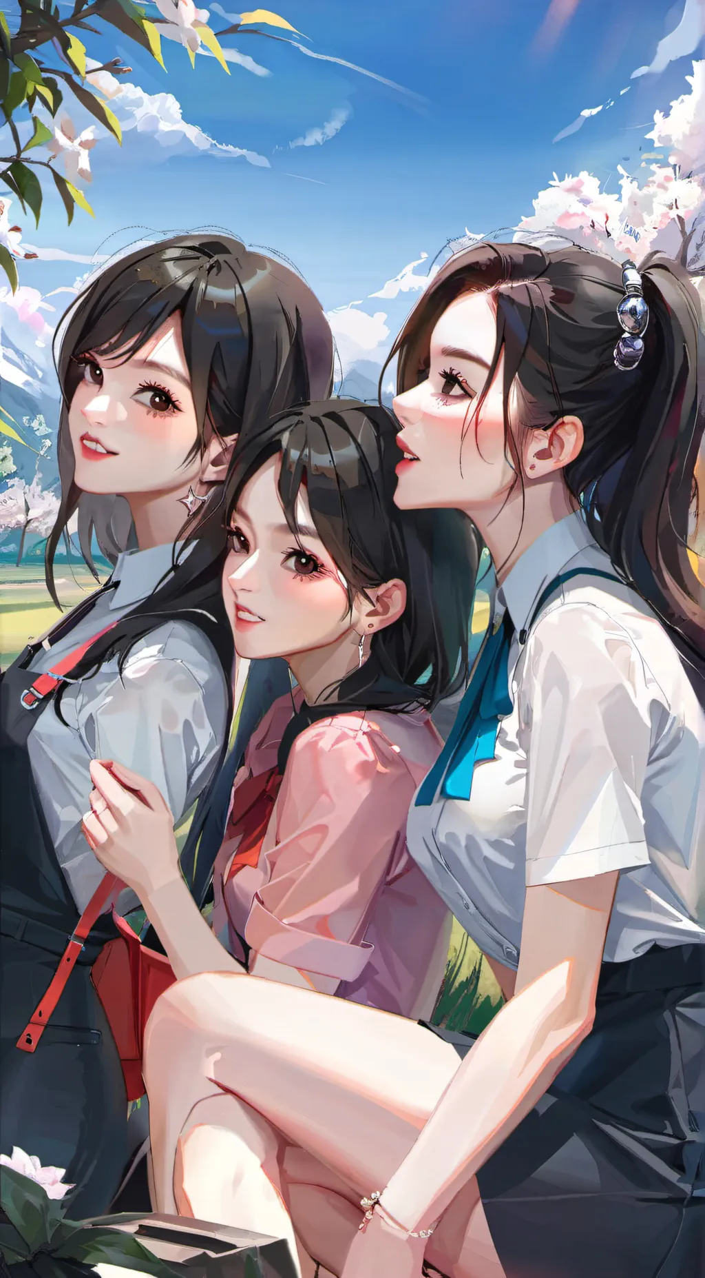 ai character: black pink background