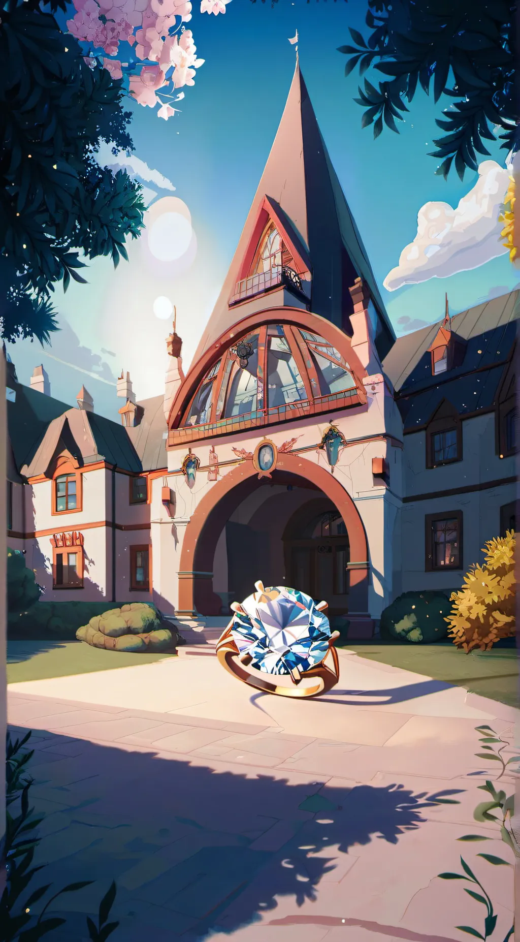 ai character: diamond ring background