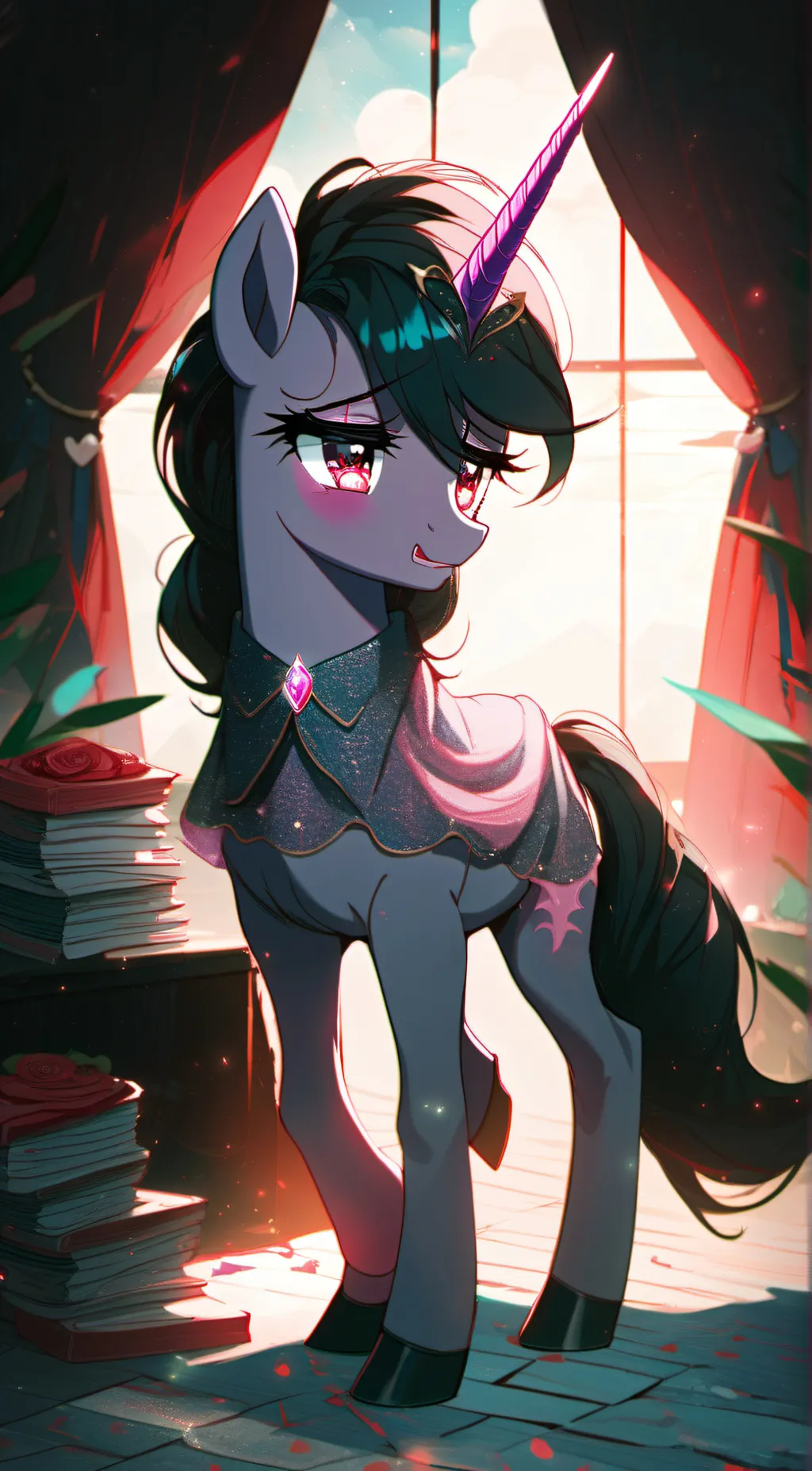 ai character: Twilight sparkle  background