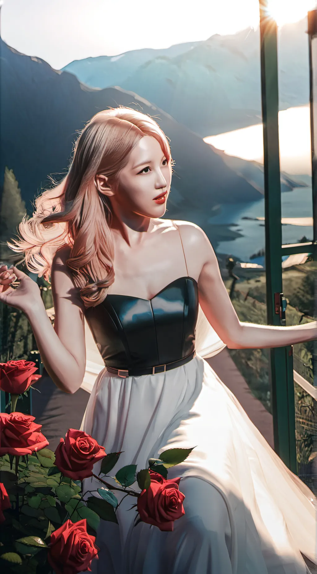 ai character: rose background