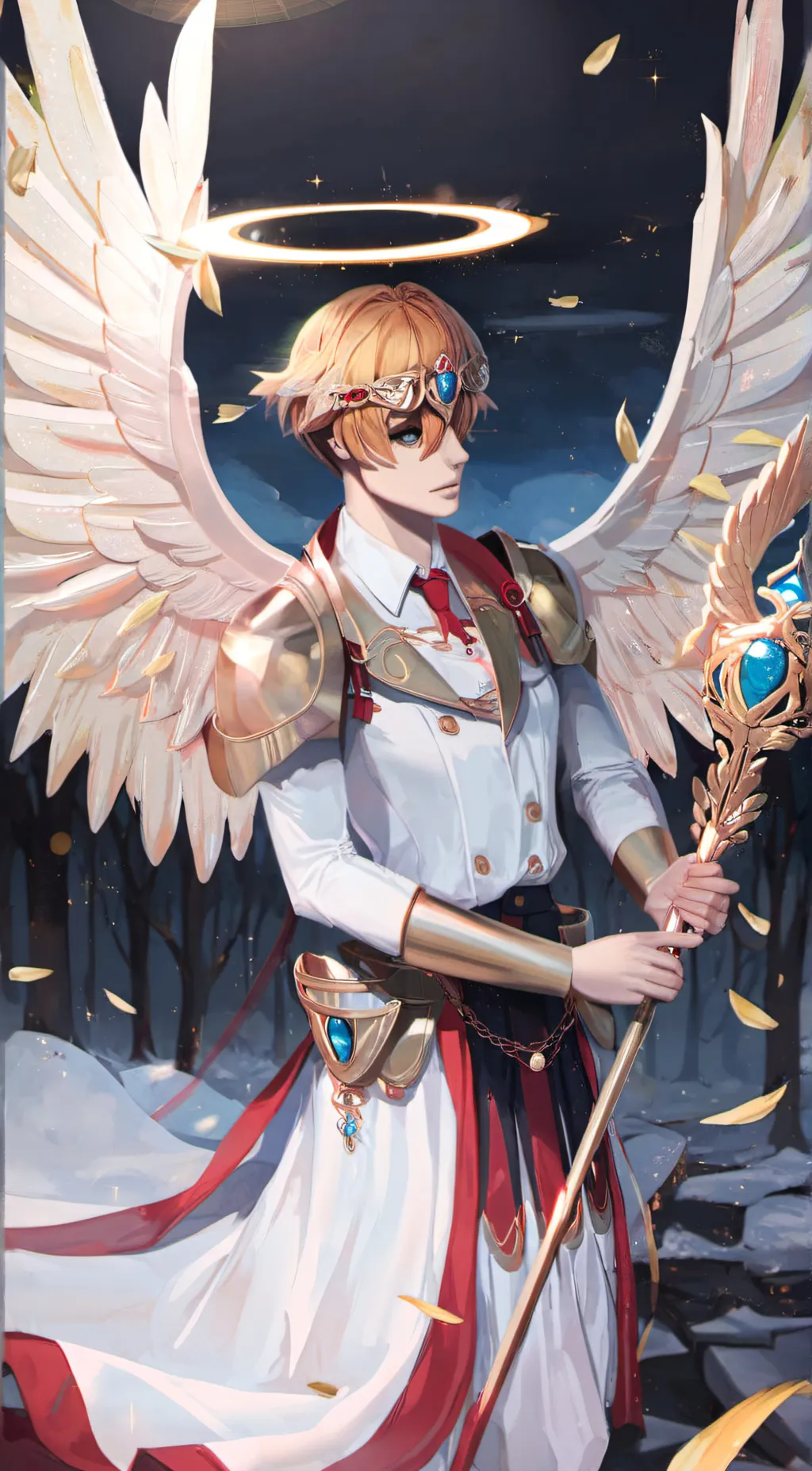 ai character: Bibical angel  background