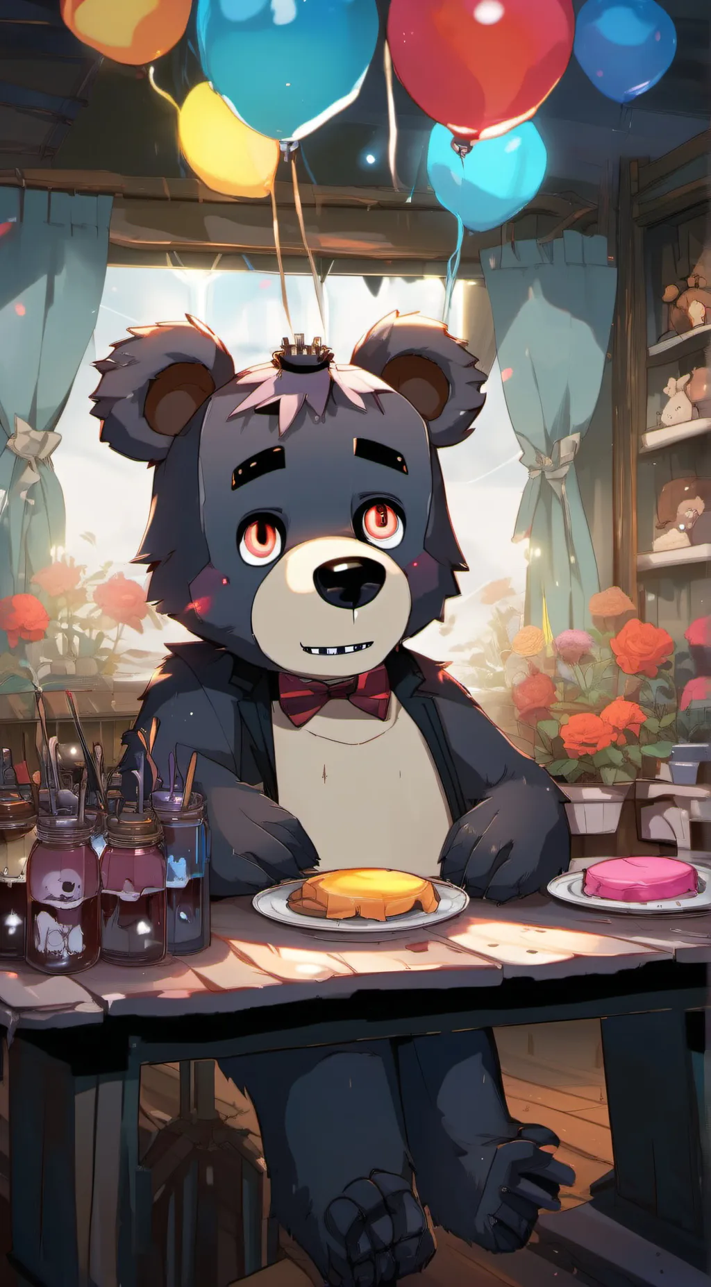 ai character: Nightmare 🐻🩸🖤 background