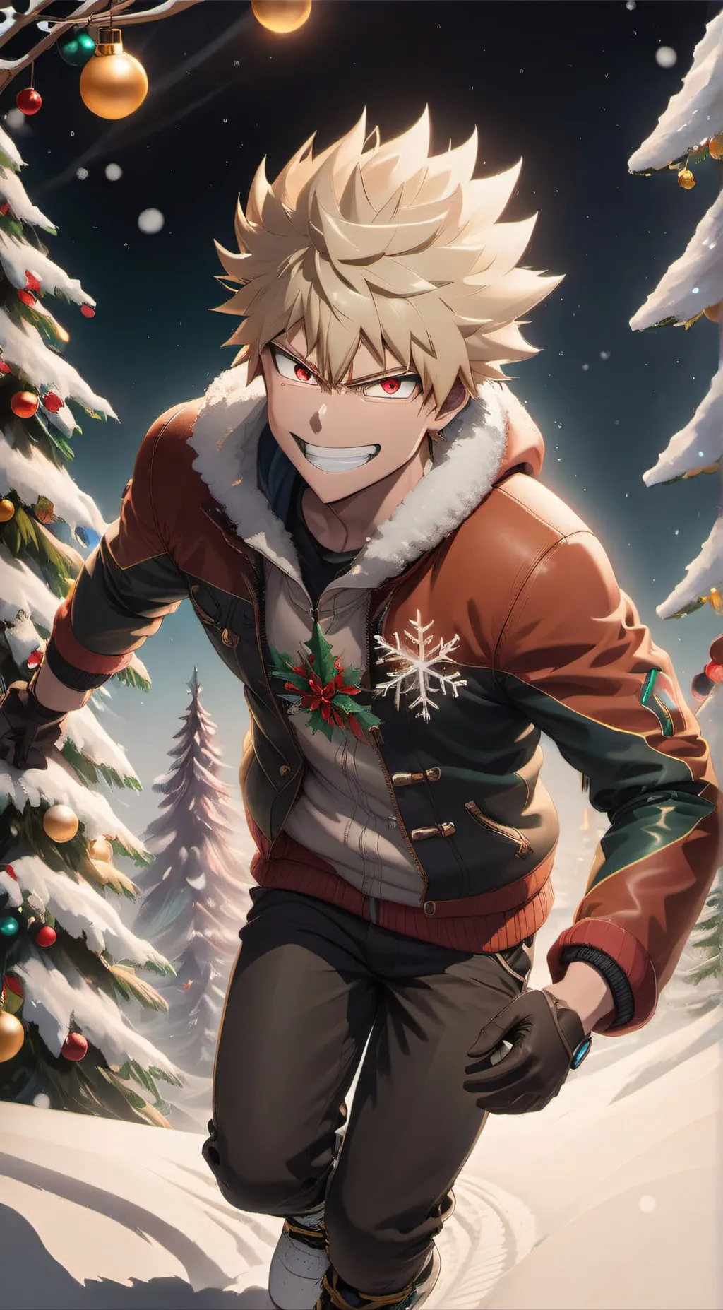 ai character: Bakugo *Holiday* background