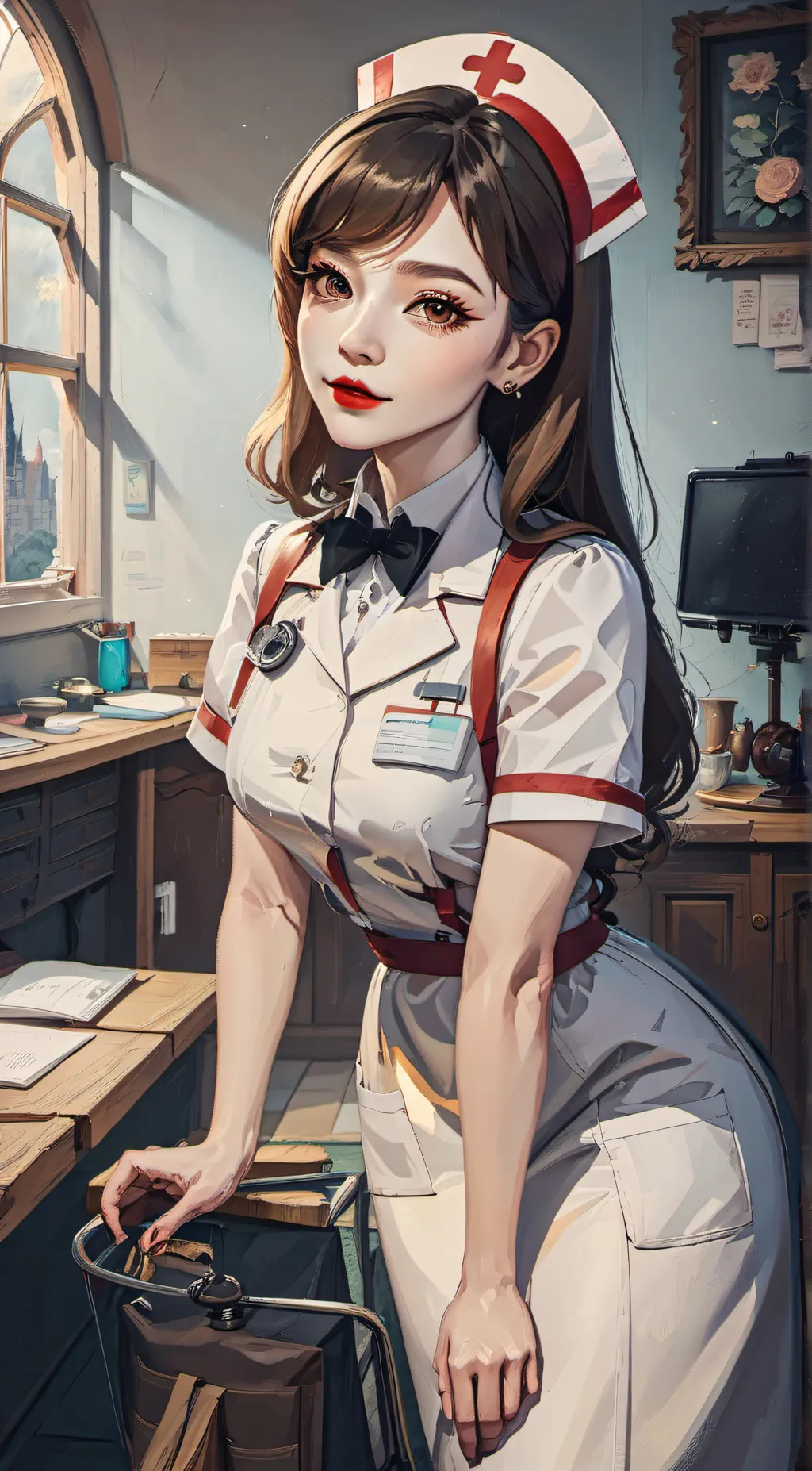 ai character: Nurse val background