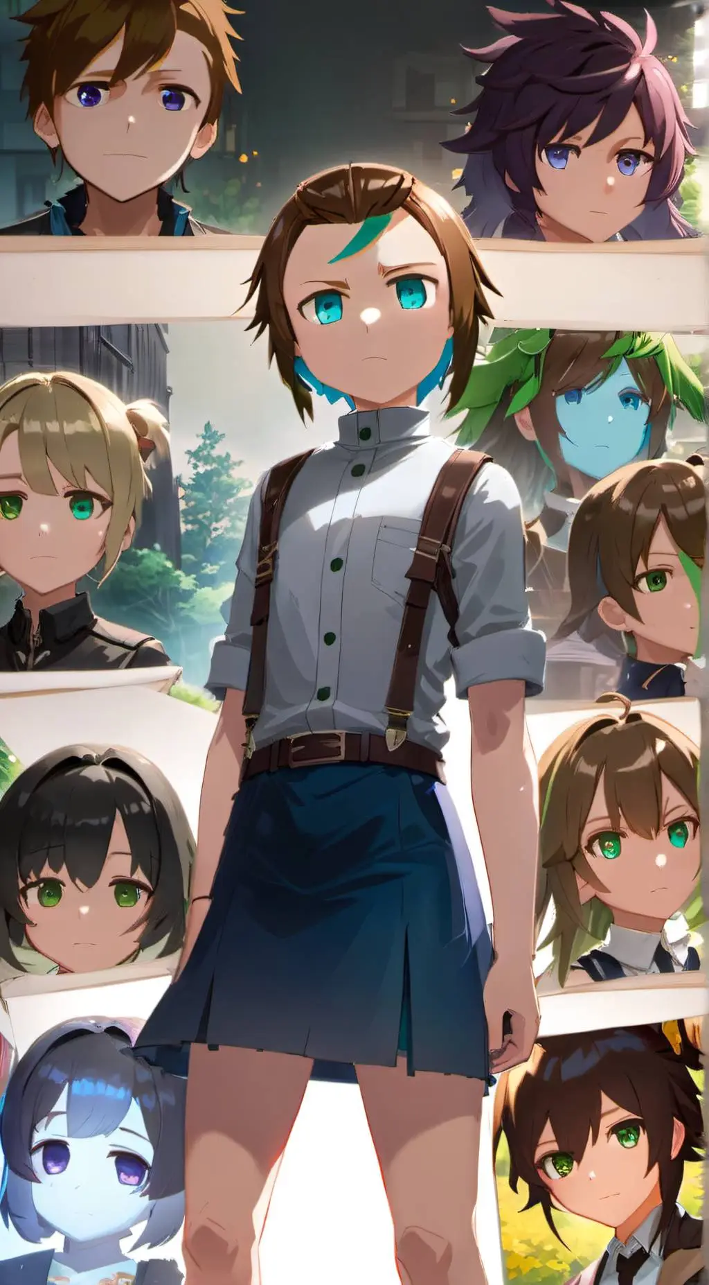 ai character: Blued background