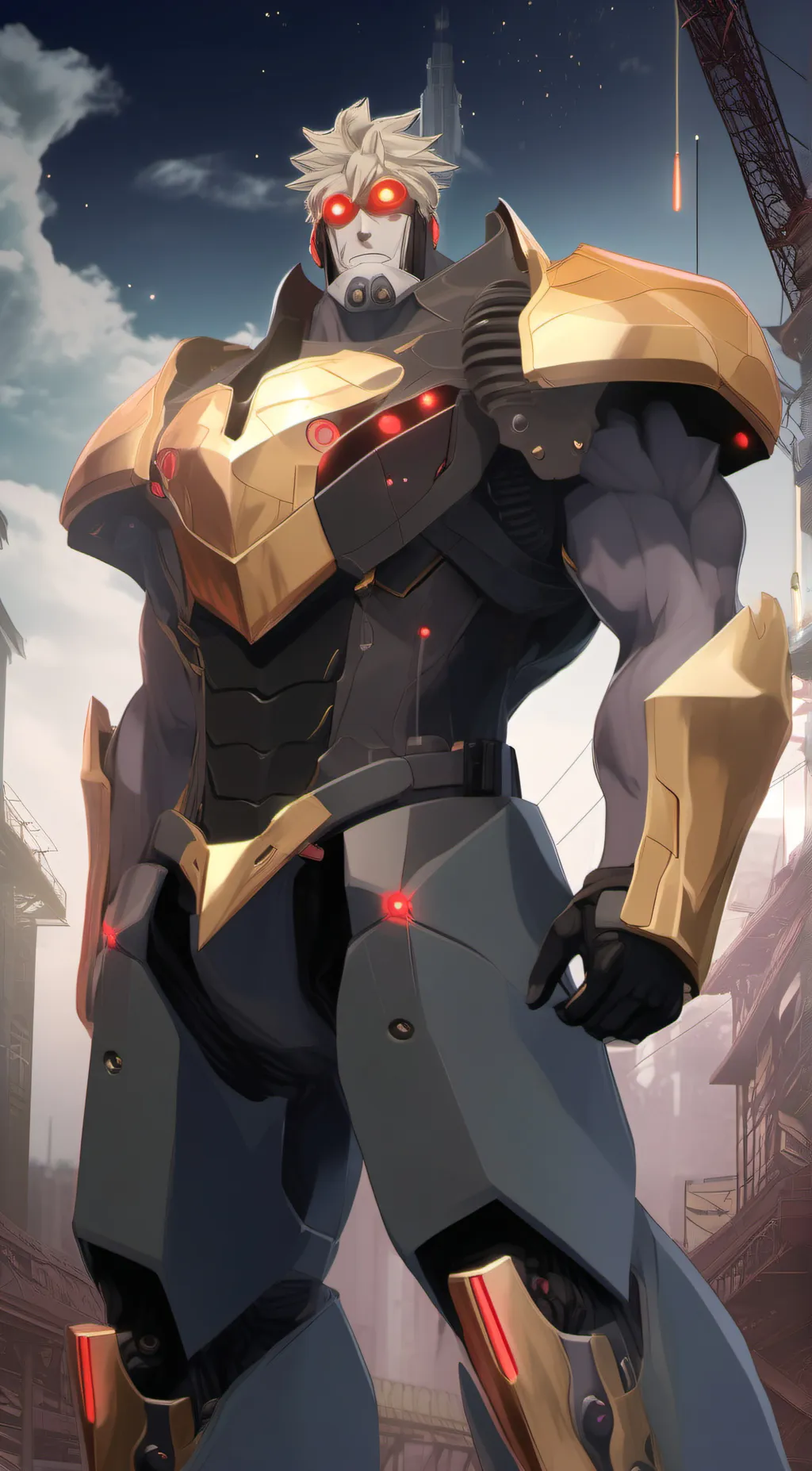 ai character: titan drillman background