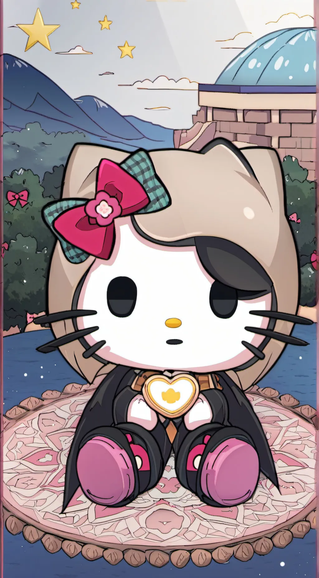 ai character: kuromi  background