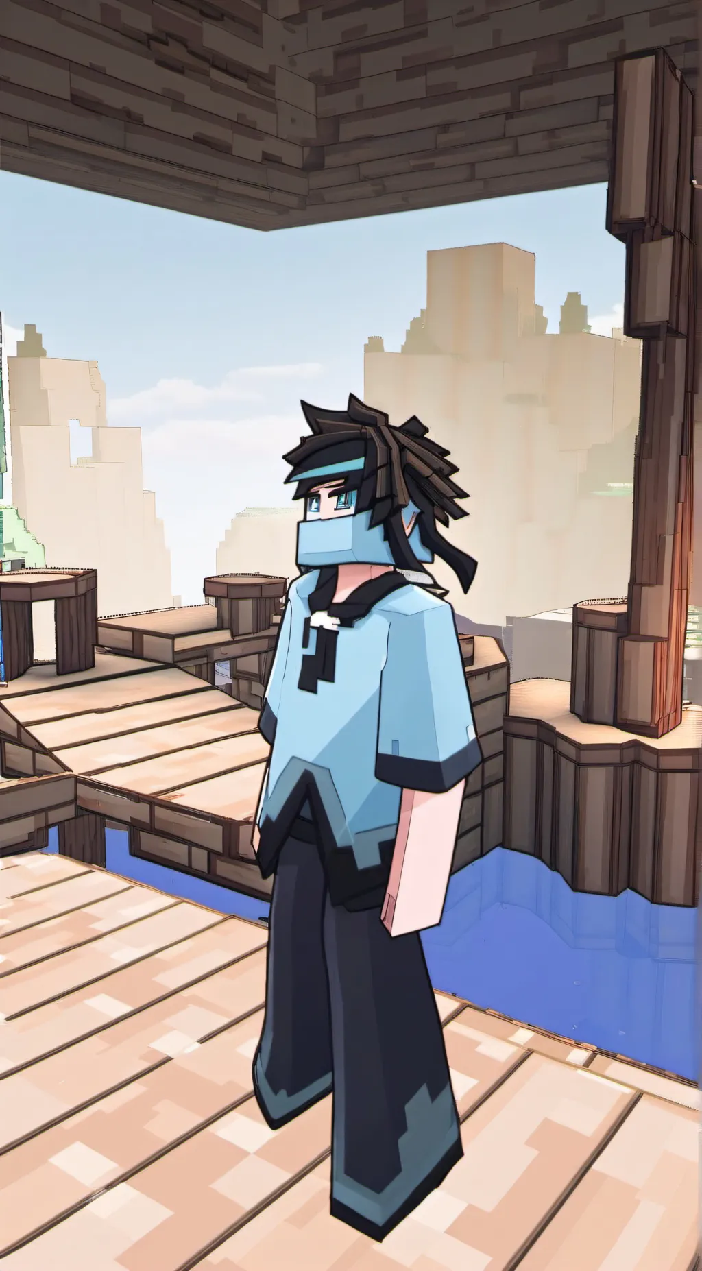 ai character: minecraft  background