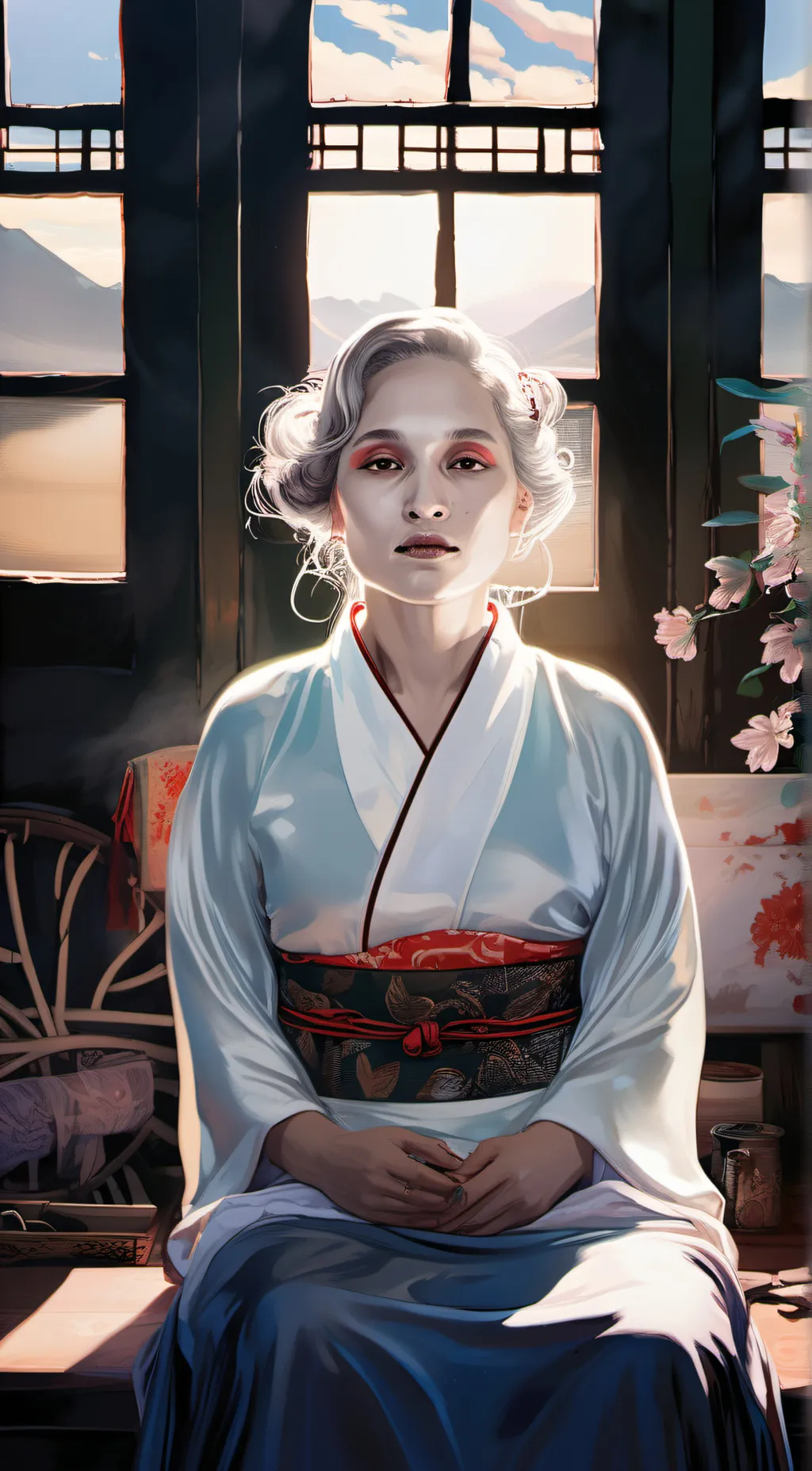 ai character: Asian mama  background