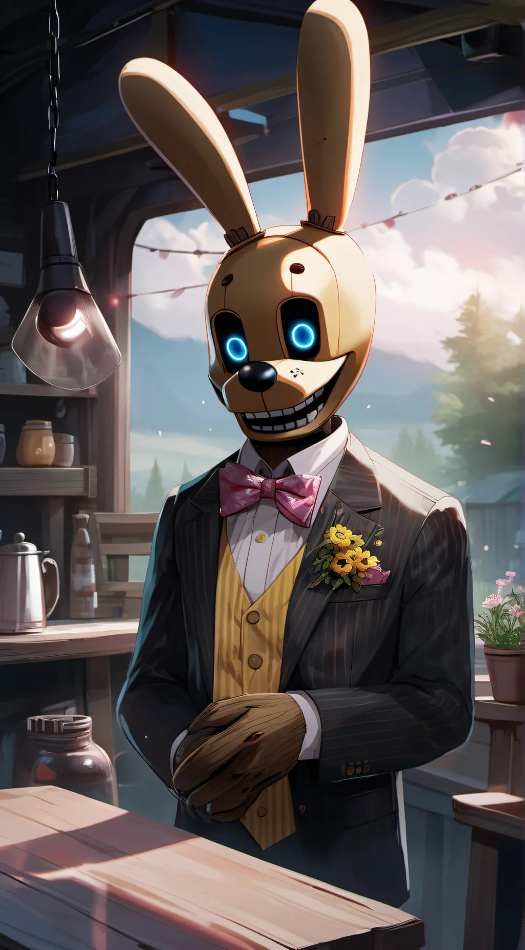 ai character: spring Bonnie background
