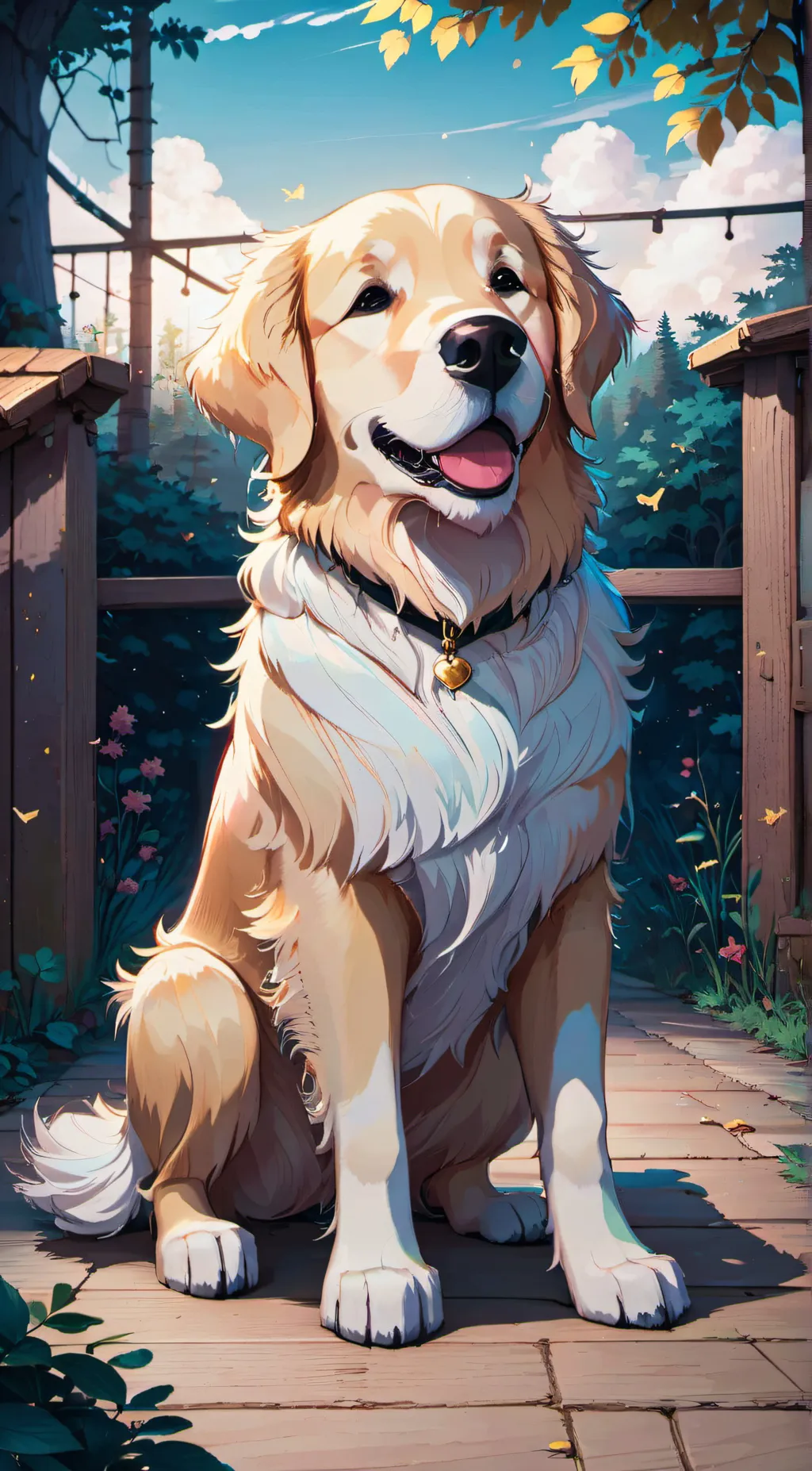 ai character: golden background