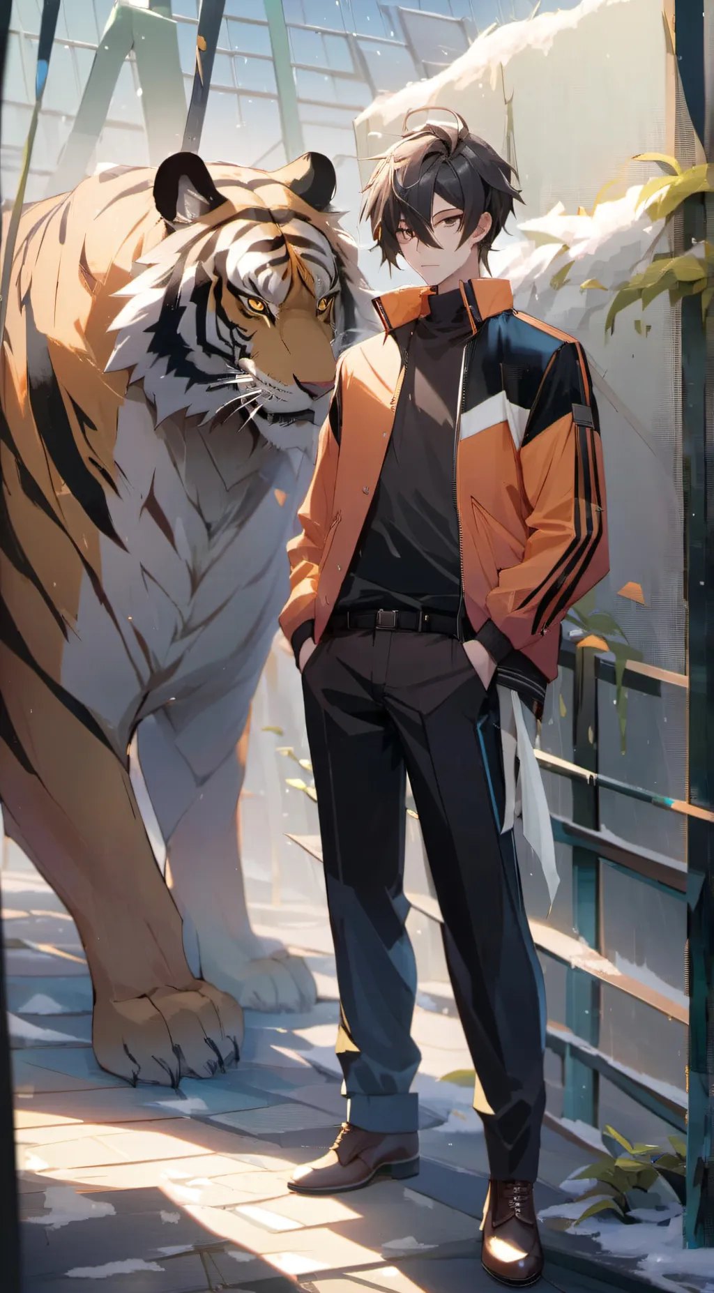 ai character: tiger boy background