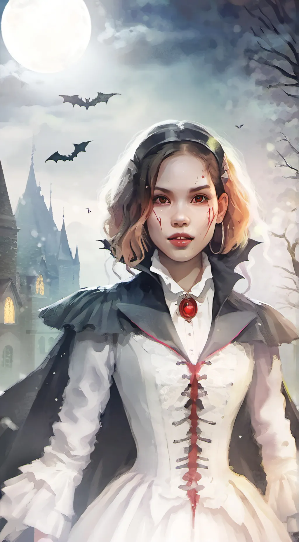 ai character: Vampira  background