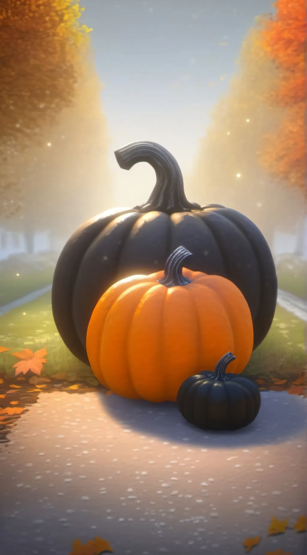 ai character: the 3 pumpkins 🎃 background