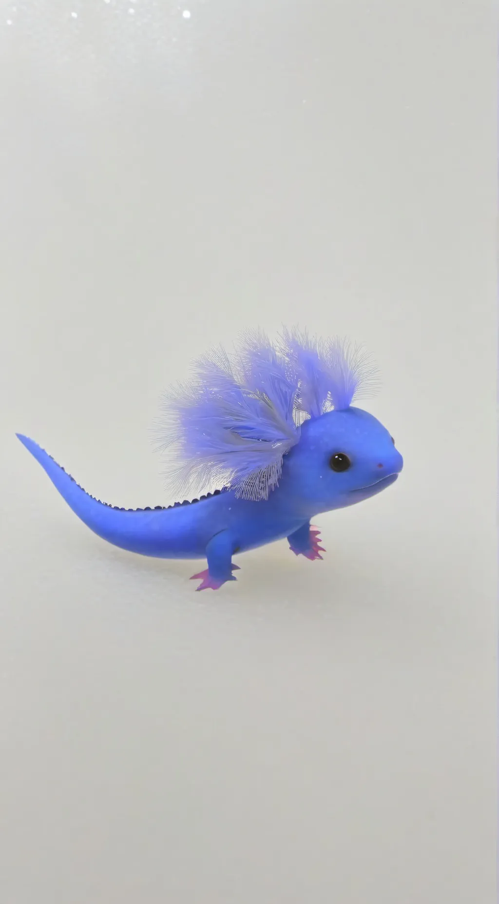 ai character: blue axolotl background