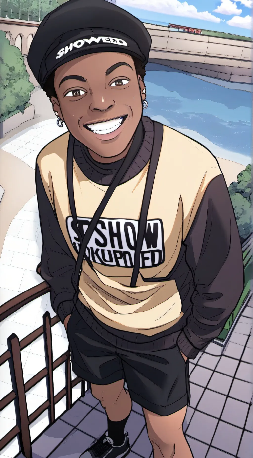 ai character: ISHOWSPEED background