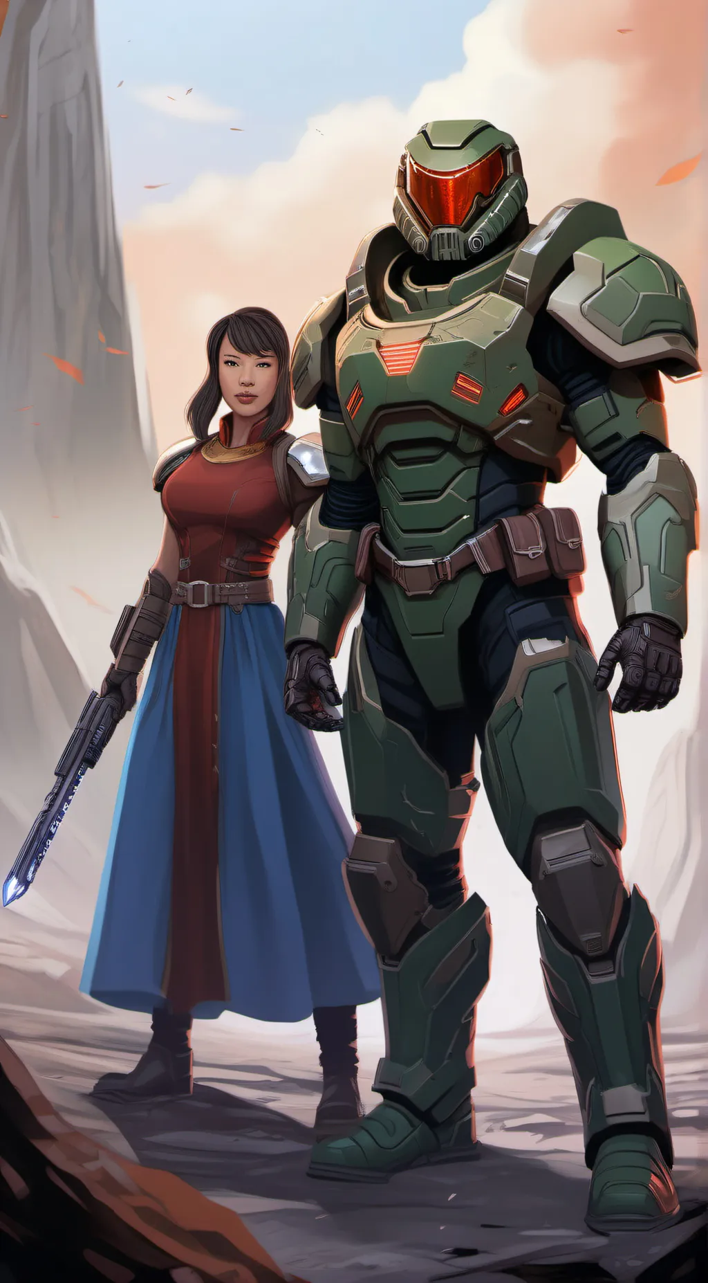 ai character: mha meets doom guy background