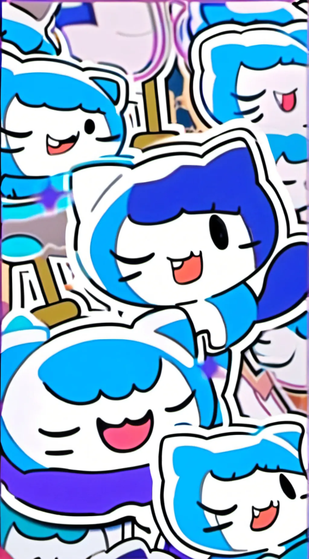 ai character: ~🌫️💙 blue cats🩵🌪️~ background