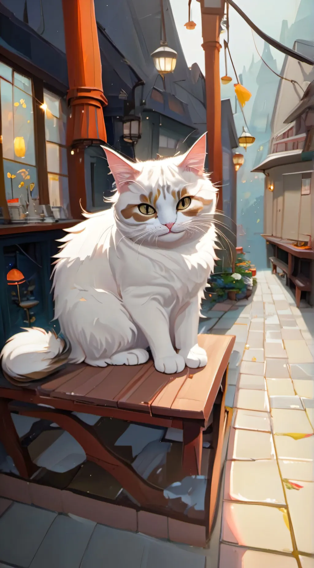 ai character: clouds background