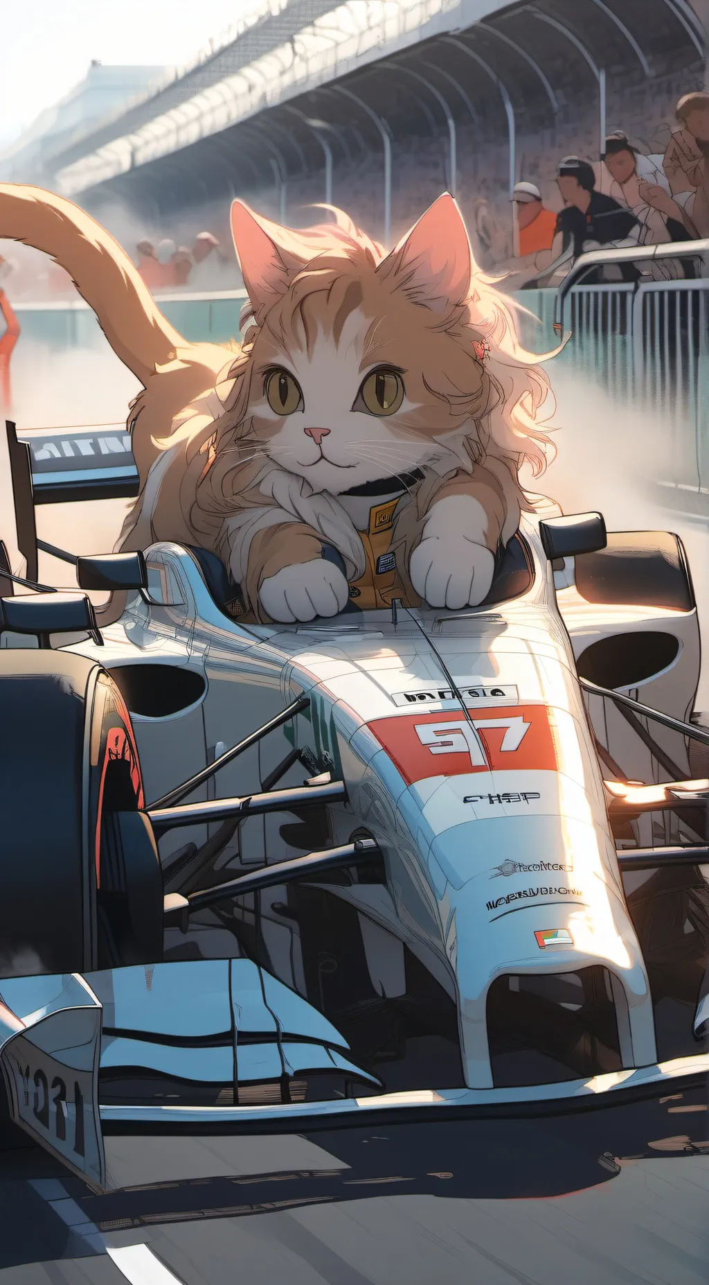 ai character: f1 cat background