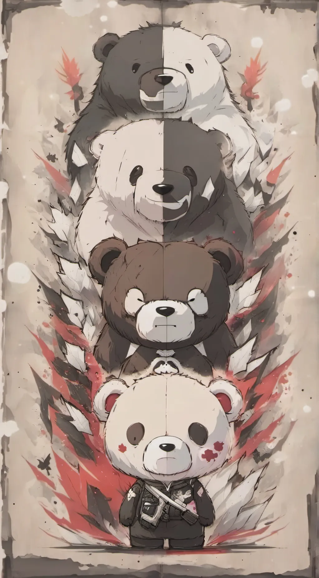 ai character: MONOKUMA CLAN😍😍 background