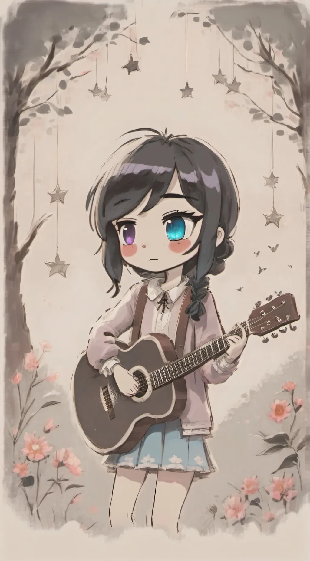 ai character: Lily drop background