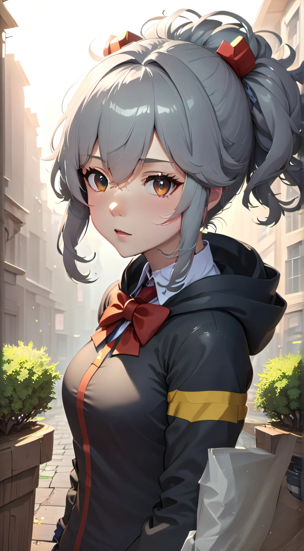 ai character: snow background