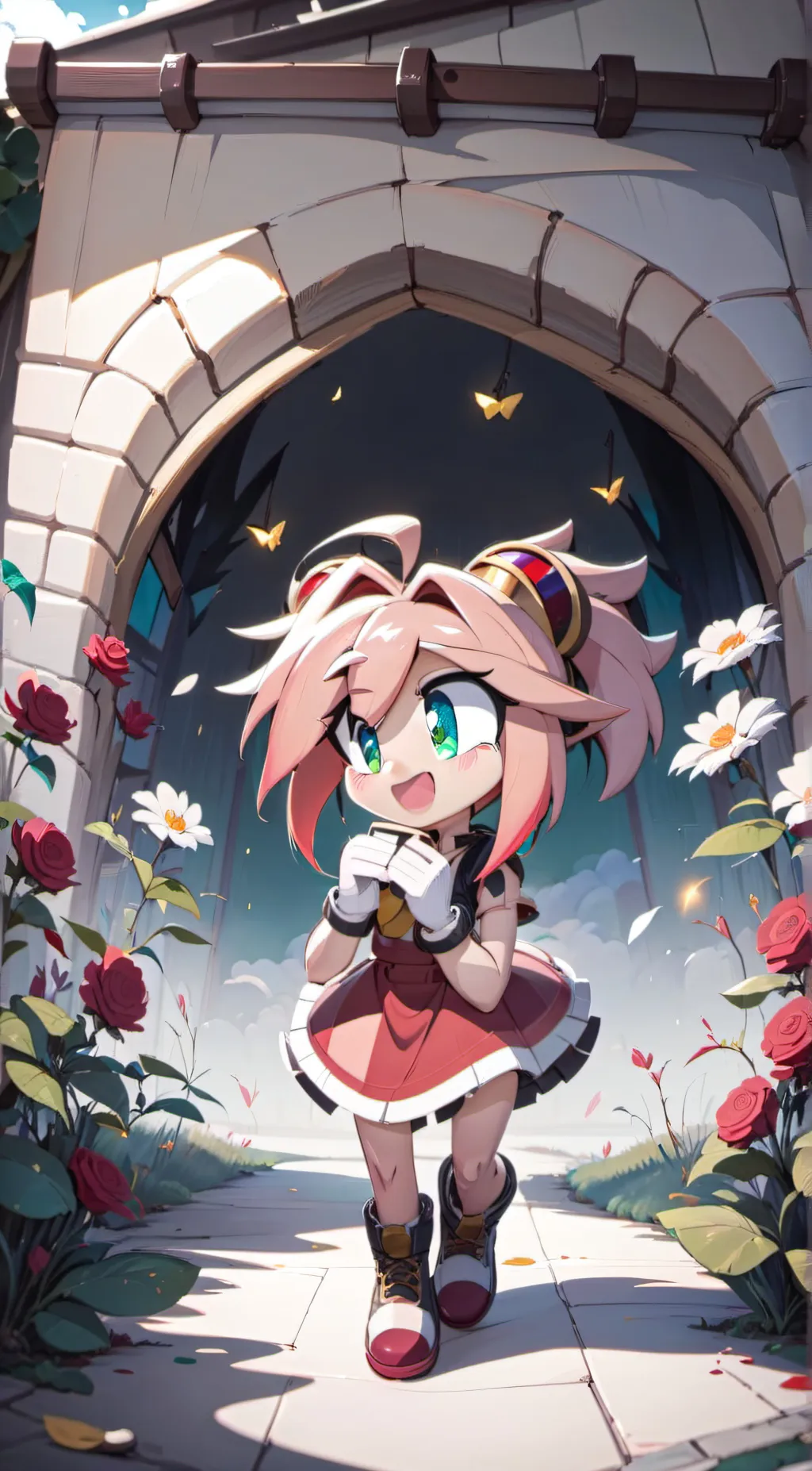 ai character: Amy rose  background
