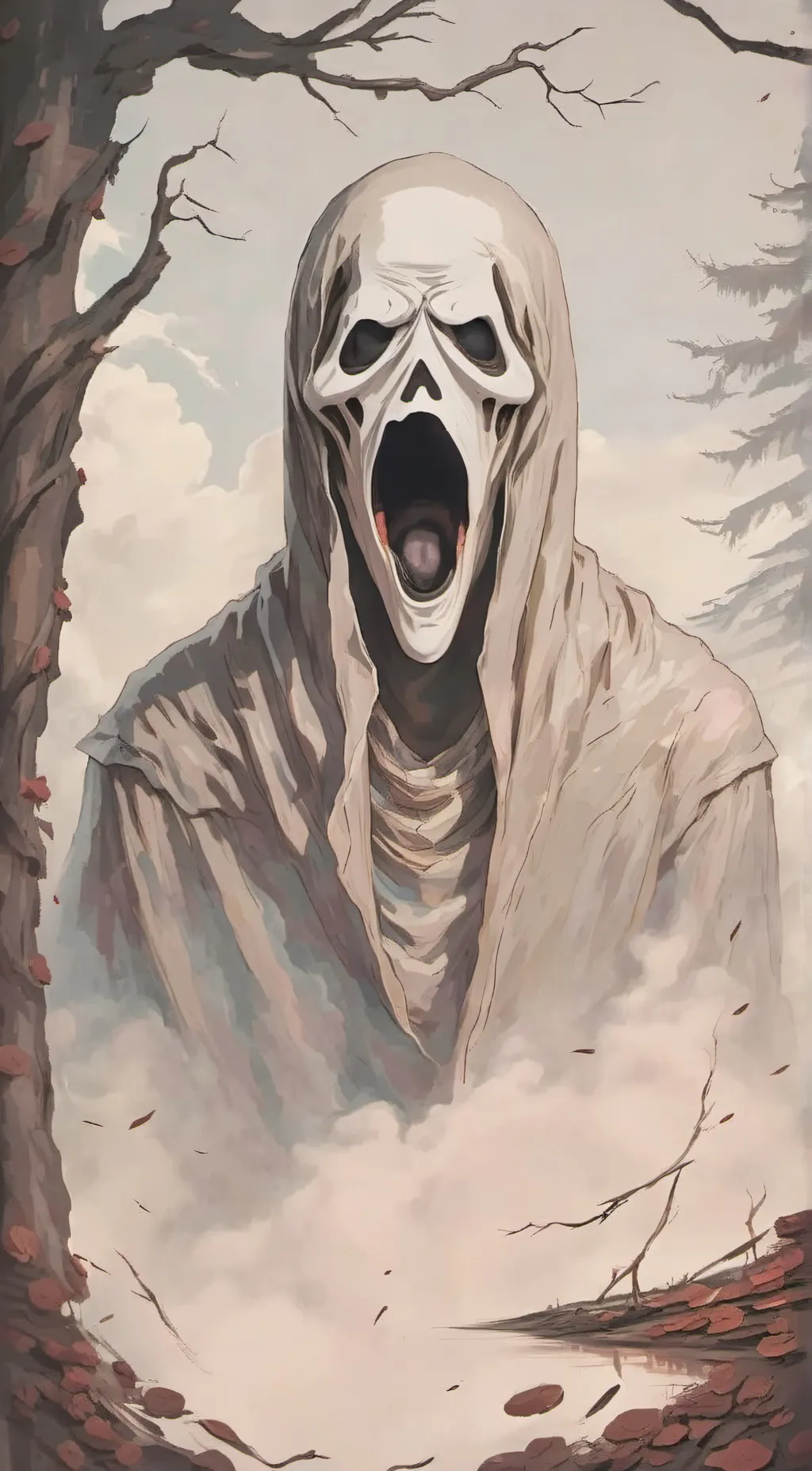 ai character: ghost face background