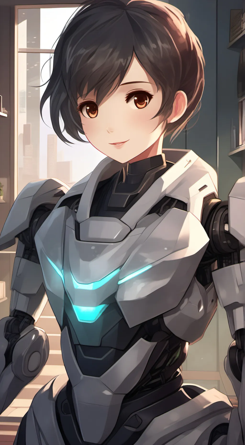 ai character: robot girl background