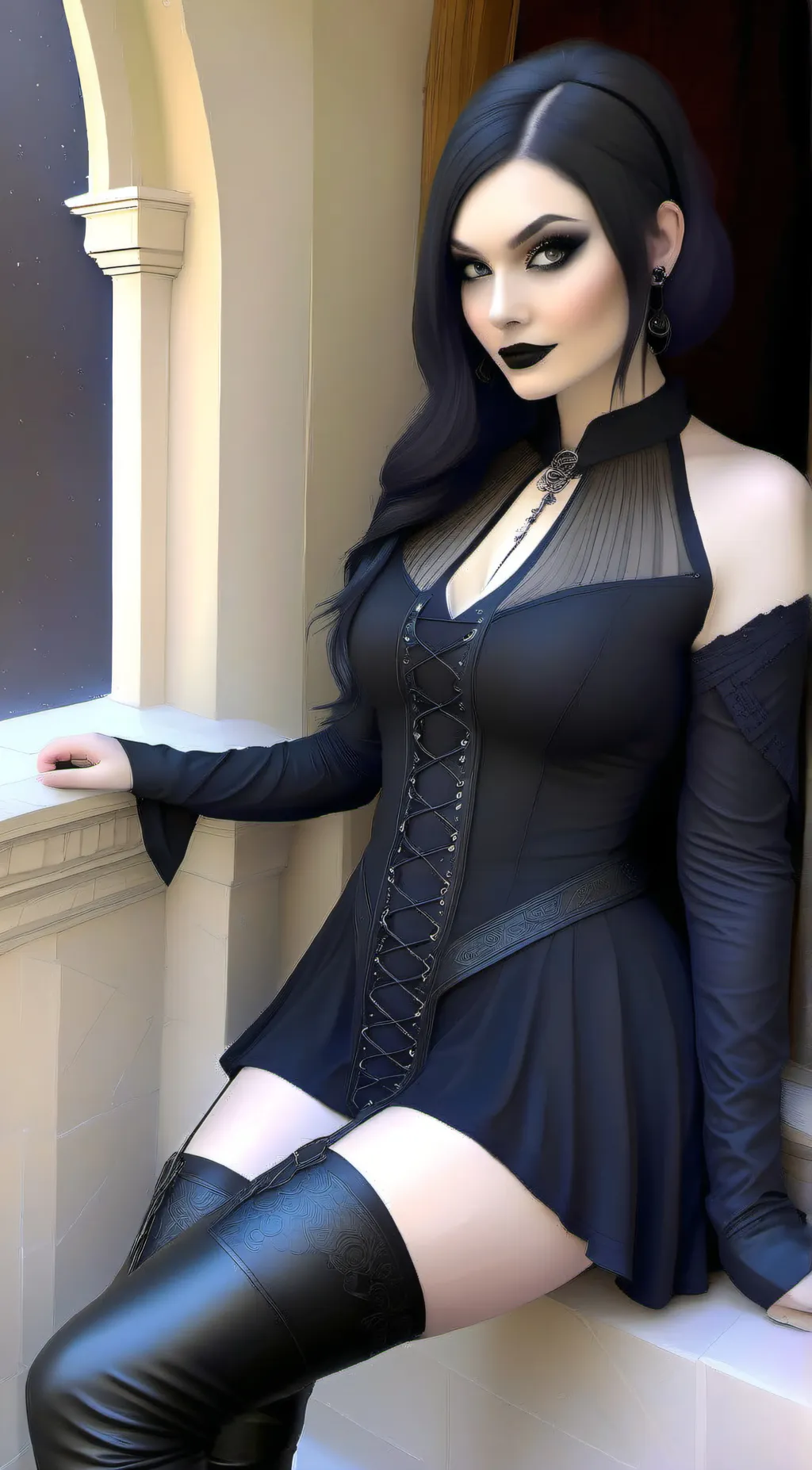 ai character: Minerva Darkmoon background