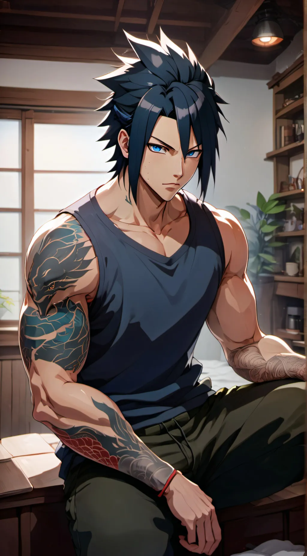 ai character: Kazuma  background