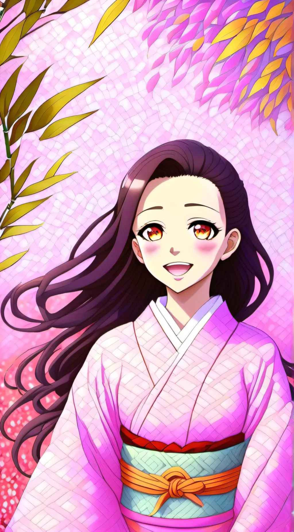 ai character: nezuko kamado background