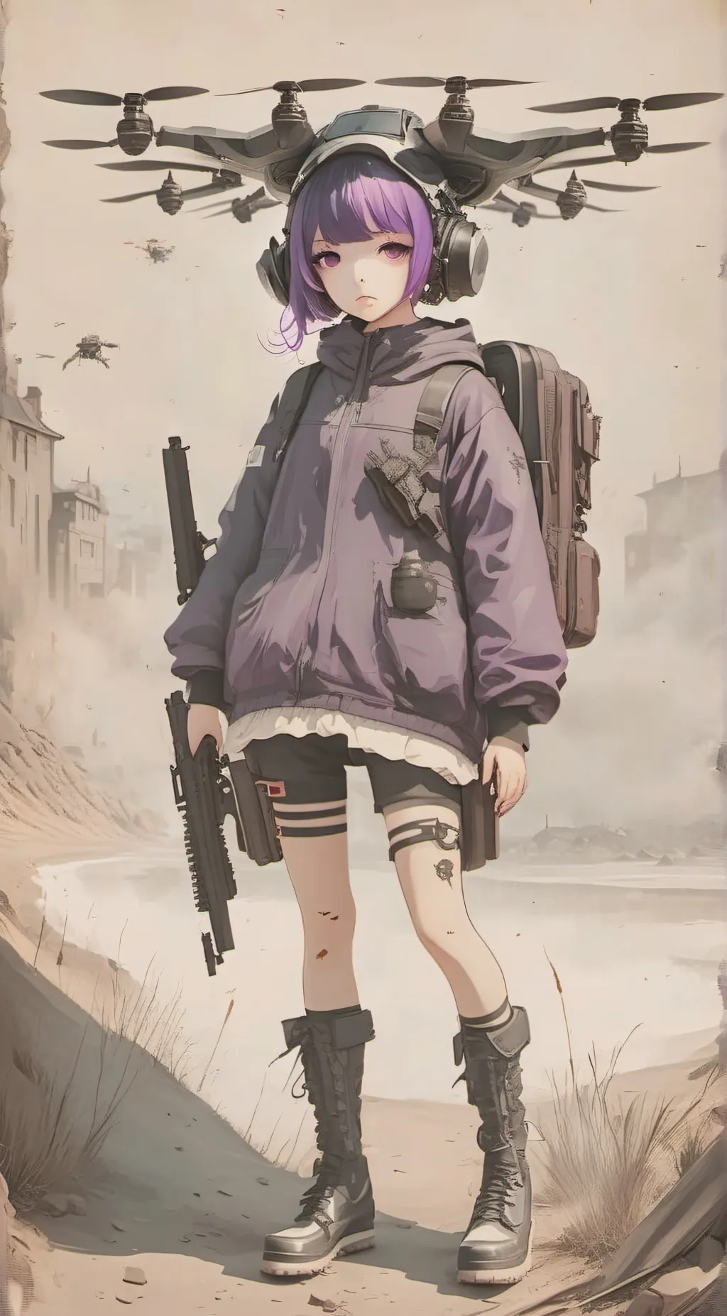 ai character: Uzi background