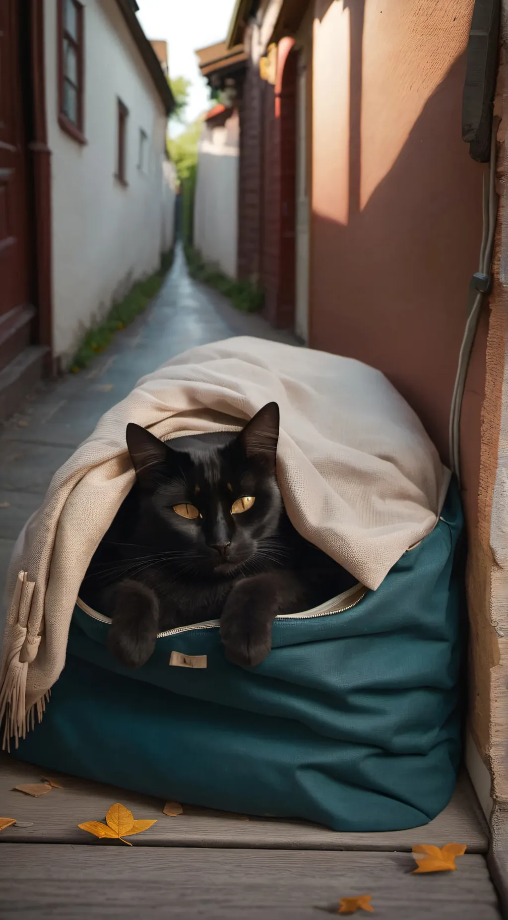 ai character: Black cat background